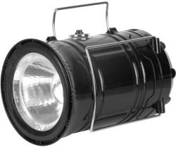 Strend Pro Lampă de camping, Strend Pro Camping CL102, negru, 9, 3 × 16, 5 cm, LED, 80 lm, 1200 mAh, efect de flacără, cu acumulator, încărcare solară, ieșire USB