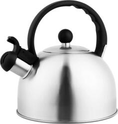 MagicHome Ceainic, MagicHome, 2500 ml, argintiu, cu fluier, oțel inoxidabil, compatibil cu inducție, utilizabil pe plite electrice, pe gaz, ceramice și halogen