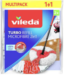 Vileda Mop, Vileda, Turbo 2în1, 2 buc, capete de rezervă, pachet 1+1 gratis, pentru mopurile Vileda Turbo