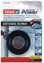tesa Bandă adezivă, Tesa Extreme Repair, neagră, 1, 9 cm x 2, 5 m, autovulcanizantă, pentru reparații de țevi, bandă izolatoare neconductivă