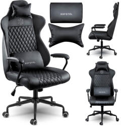 Sofotel Scaun de birou, Sofotel Verona, negru, înălțime șezut 41-48 cm, funcție de balans, reglare pe gaz a înălțimii, tapițerie din piele ecologică, roți cauciucate, bază metalică, suport lombar și pernă tet