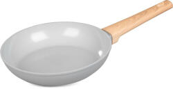 Magic home Tigaie, MagicHome Harmony, 24 cm, gri deschis, bază pentru inducție, finisaj efect lemn, acoperire ceramică, pentru toate tipurile de plite, ușor de curățat
