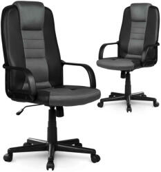 Sofotel Scaun de birou, Sofotel 518B, negru/gri, 109-118 cm, ergonomic, înclinabil, reglaj pe înălțime cu piston pe gaz, din microplasă, cu inserții din piele ecologică, capacitate 120 kg