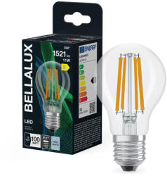 Bellalux LED fényforrás (izzó), classic forma, átlátszó üveg búra, E27 foglalat, 11W, 1521lm, 4000K semleges fehér ( 4058075115453 ) (4058075115453)