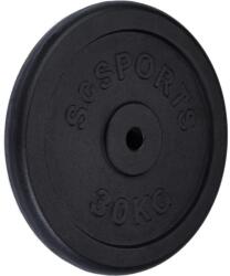 SC Sports Öntöttvas tárcsa 30 kg átmérő 30/31 mm fekete (10001814-691) - kokiskashop Súlytárcsa