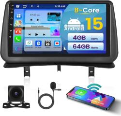 Inefala Android 2 DIN autórádió Renault Clio 3 (2005-2014) - 9", 4+64 GB, GPS, Carplay