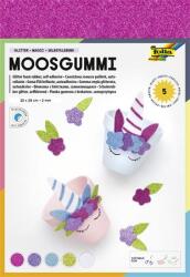 468 Moosgumi, öntapadó, csillámos, 20x29 cm, 5 lap, FOLIA "Magic", 5 különböző szín (FL231909)