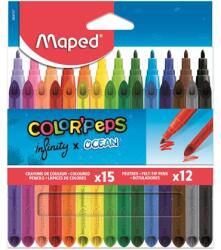 Xerox Színes ceruza és filctoll készlet, MAPED "Color`Peps INFINITY", 15+12 különböző szín (IMA984747)