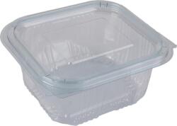Casio Ételtároló doboz, egybefedeles, műanyag, szögletes, 375 ml, 100 db, "Party", víztiszta (KHMU291)