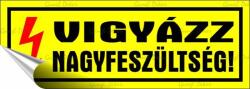 Casio Információs matrica, 14x5 cm, "Vigyázz nagyfeszültség! (LUIN094)