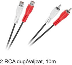 RCA hosszabbító kábel, 2RCA dugó - 2RCA aljzat 10m (KPO2661-10)