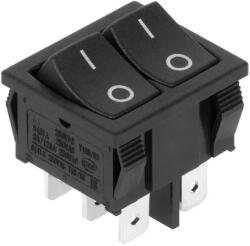  PRK0145 Billenőkapcsoló, kétállású ON-OFF, fekete 250VAC 6A (PRK0145)