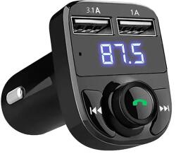  FM Transmitter és Dual USB töltő Bluetooth kihangosítással (X8)