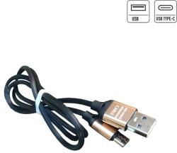  USB kábel, USB dugó - Type-C dugó, fekete színű, 90cm