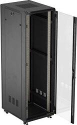 Lanberg 19" 42U szabadon álló rack szekrény 600x800 üvegajtóval, fekete