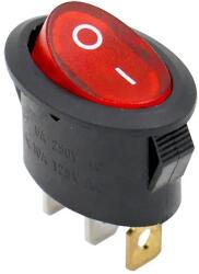  Billenőkacsoló kétállású ON-OFF, ovális, piros 250V 6A