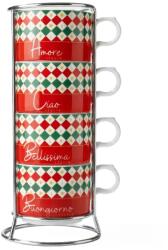 Bialetti Italia cappuccino csésze szett állvánnyal 4db (TRICOL04) (TRICOL04)