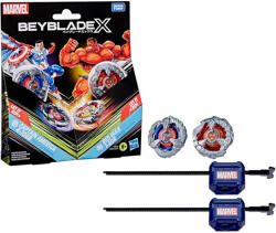 Hasbro Beyblade X Marvel - colaborare Captain America vs Red Hulk - set de toupie - Hasbro (G0278/G1690)