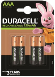 Duracell - újratölthető AAA 750mAh akkumulátor 4 db