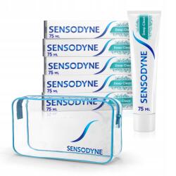 Sensodyne Deep Clean Fogkrém Túlérzékeny Fogakra 75ML x5 Kozmetikai Táska