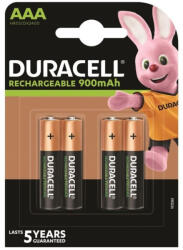 Duracell - újratölthető AAA 900mAh akkumulátor 4 db-os csomagban