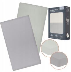 Lionelo Viszkóz gumis lepedő 120x60 Lionelo utazóágyhoz 2db (LO-BAMBOO SHEET OFF WHITE GREY 120x60)