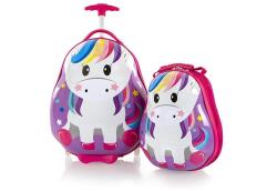 HEYS Travel Tots Kids dětská sada Unicorn kufr 46 cm a batoh 33 cm (HEYS-13030-3187-00)