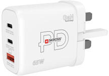 SKROSS USB A+C töltőadapter Teljesítménytöltő 65W GaN UK, Power Delivery, G típus (DC57UK-PD65)