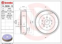 Brembo Fékdob 14. D636.10/BRE