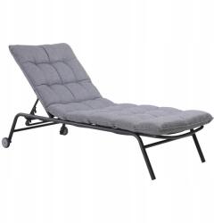 TopEshop Vibe kerti napozóágy párnával 11 cm, acél, állítható, fekete/szürke (VIBE)