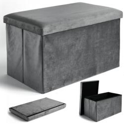 eHokery Diego összecsukható velúr puff grafit Velvet XL-es méret (5905523060362)