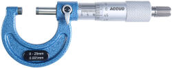 Accud EU Micrometru mecanic de exterior ACCUD 0-25mm x 0.001mm x 0.004mm, clichet, carbura (322-001-01)