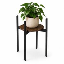 Ecarla Virágágyás, könyvespolc, virágtartó állvány, álló, fekete loft, barna (sz53)
