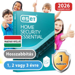 ESET HOME Security Essential hosszabbítás (1 eszköz / 1 év) (Elektronikus licenc) 30% kedvezménnyel tanárok, diákok, nyugdíjasok, EÜ dolgozók részére (eset_home_security_essential_1pc_1ev_akcio_hossz)