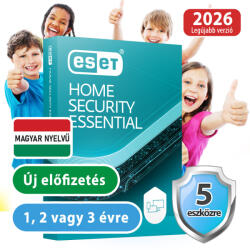 ESET HOME Security Essential (5 eszköz / 1 év) (Elektronikus licenc) 30% kedvezménnyel tanárok, diákok, nyugdíjasok, EÜ dolgozók részére (eset_home_security_essential_5pc_1ev_akcio)
