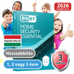 ESET HOME Security Essential hosszabbítás (3 eszköz / 2 év) (Elektronikus licenc) 30% kedvezménnyel tanárok, diákok, nyugdíjasok, EÜ dolgozók részére (eset_home_security_essential_3pc_2ev_akcio_hossz)