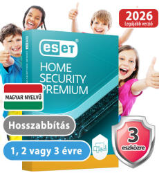 ESET home Security Premium (3 eszközre/1 évre/hosszabbítás) (Elektronikus licenc) 30% kedvezménnyel tanárok, diákok, nyugdíjasok, EÜ dolgozók részére (eset_home_security_premium_3pc_1ev_ho-akcio)