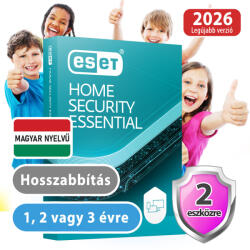 ESET HOME Security Essential hosszabbítás (2 eszköz / 2 év) (Elektronikus licenc) 30% kedvezménnyel tanárok, diákok, nyugdíjasok, EÜ dolgozók részére (eset_home_security_essential_2pc_2ev_akcio_hossz)