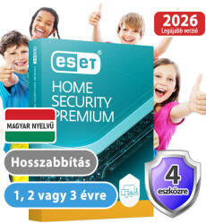 ESET home Security Premium (4 eszközre/1 évre/hosszabbítás) (Elektronikus licenc) 30% kedvezménnyel tanárok, diákok, nyugdíjasok, EÜ dolgozók részére (eset_home_security_premium_4pc_1ev_ho-akcio)