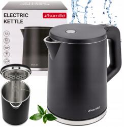 kamille Elektromos Vízforraló 1, 2L Fekete Hálós Szűrő 1800W Erős Kamille (KM1707A)