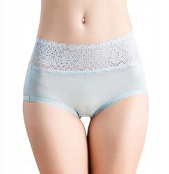 INTIMEO Bugyi Selyem Kék Magas Állapotú XL Mulberry 6A 19 Momme 100% Selyem (005SilkPantyHighRise)