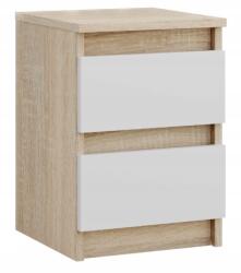 Puveromeble Sonoma Éjjeliszekrény Fehér Éjjeli Asztal Két Fiókkal 30cm Hálószoba Iroda (szafka nocna sonoma sn2)