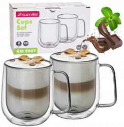 Kamille Thermo Poharak Kávéscsészék Latte Teák 2 db-os Szett Kamille (KM9007)