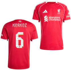  Liverpool mez felső felnőtt Adidas Home 2025/26 KERKEZ 6 (saját betűtípus) L