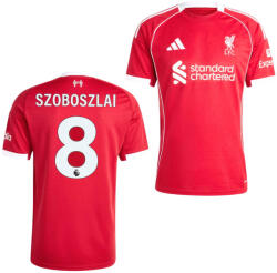  Liverpool mez felső gyerek Adidas Home 2025/26 - Szoboszlai 8 (Premier League) 128
