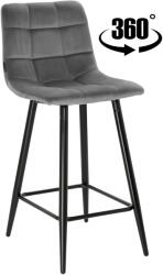 exito design Hoker bárszék forgó velúr szürke konyhai, sziget Tore-s 65 cm (EX-P-8078SG12)