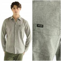 Wrangler 1 pont Shirt Deep Depths zöld lenvászon pamut férfi ing XL (112378041)