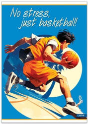 Lastva Füzet, LASTVA No stress, just basketball, A5, 52 lapos, kockás (FLNSJBA552K)