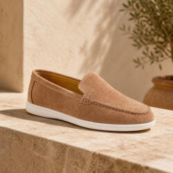ICON2 ICON2.020. 09 Bézs velúr slip-on férfi cipő fehér talppal