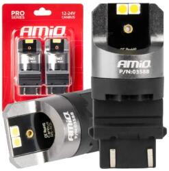 AMiO LED CANBUS PRO sorozat 3156 P27W 2x1860SMD Fehér 12/24V FULL CANBUS AMIO-03597 - runder - 3 620 Ft